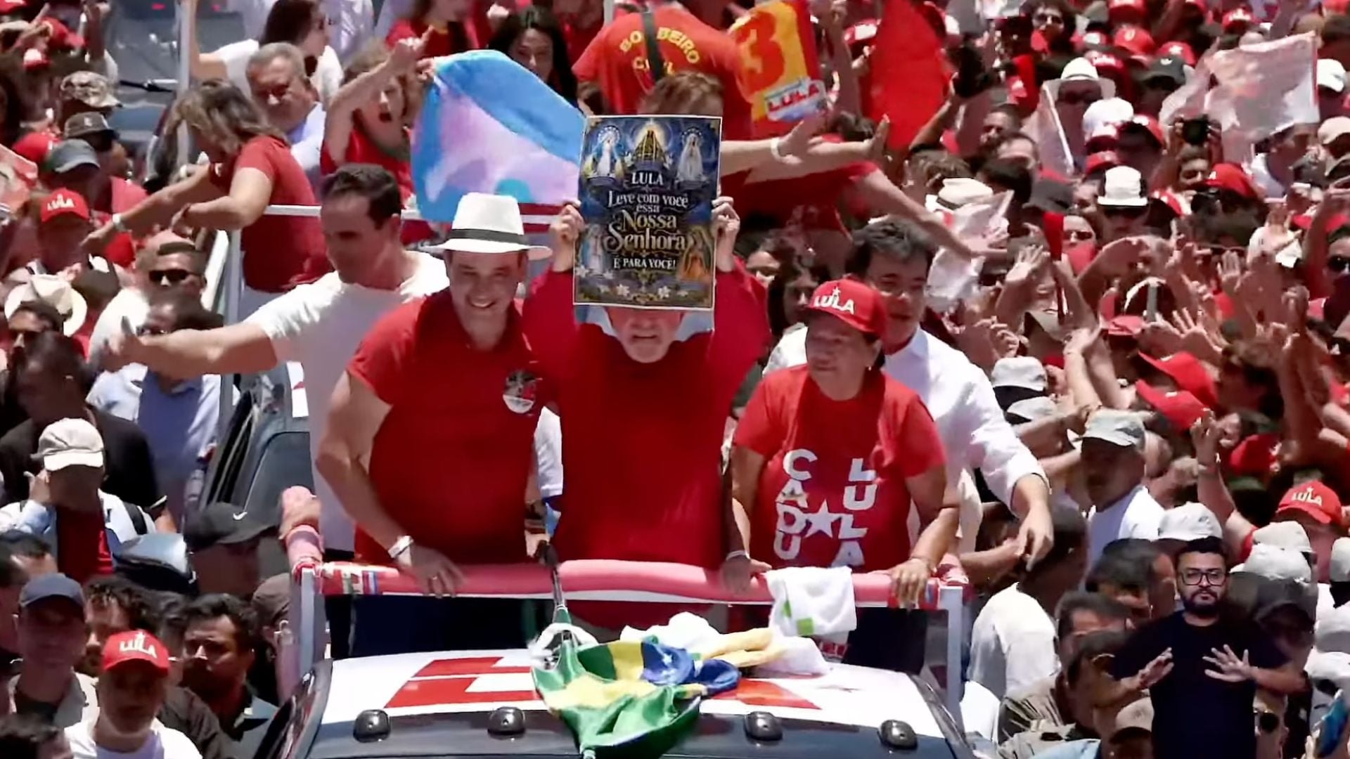 Lula e Flávio exploram fake news sobre Nossa Senhora na campanha