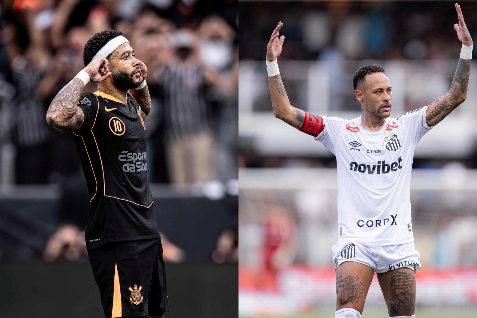 Brasileirão: com Depay e Neymar, Corinthians e Santos estão escalados
