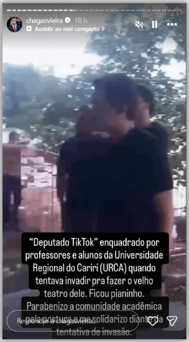 Visita de deputado do PL a universidade acaba em discussão no CE