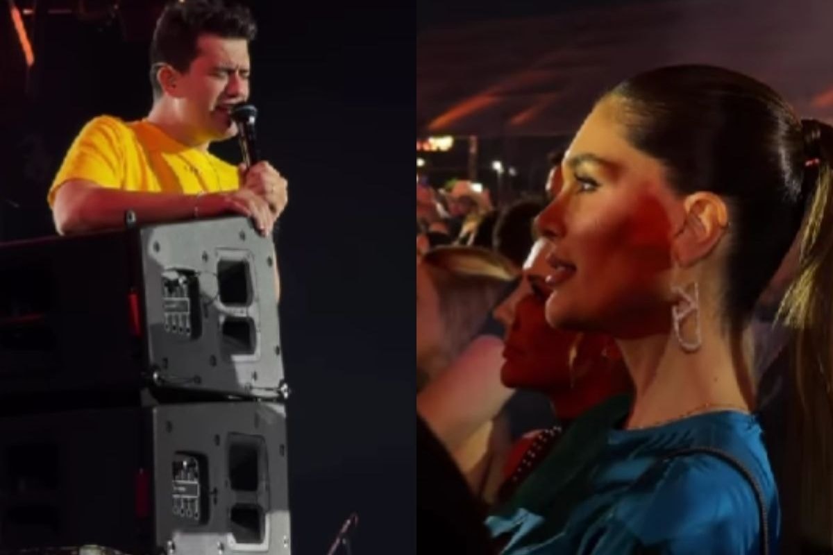 Dupla com Guilherme, Hugo emociona em show ao revelar perda de bebê. Veja o vídeo