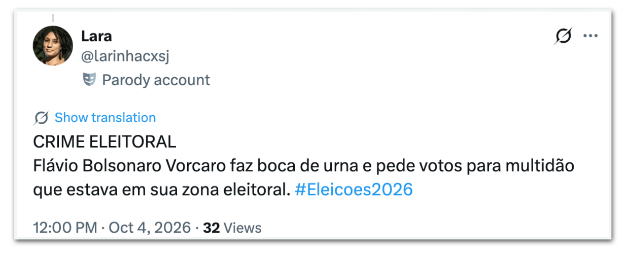 Internautas falam em “crime eleitoral” em fala de Flávio