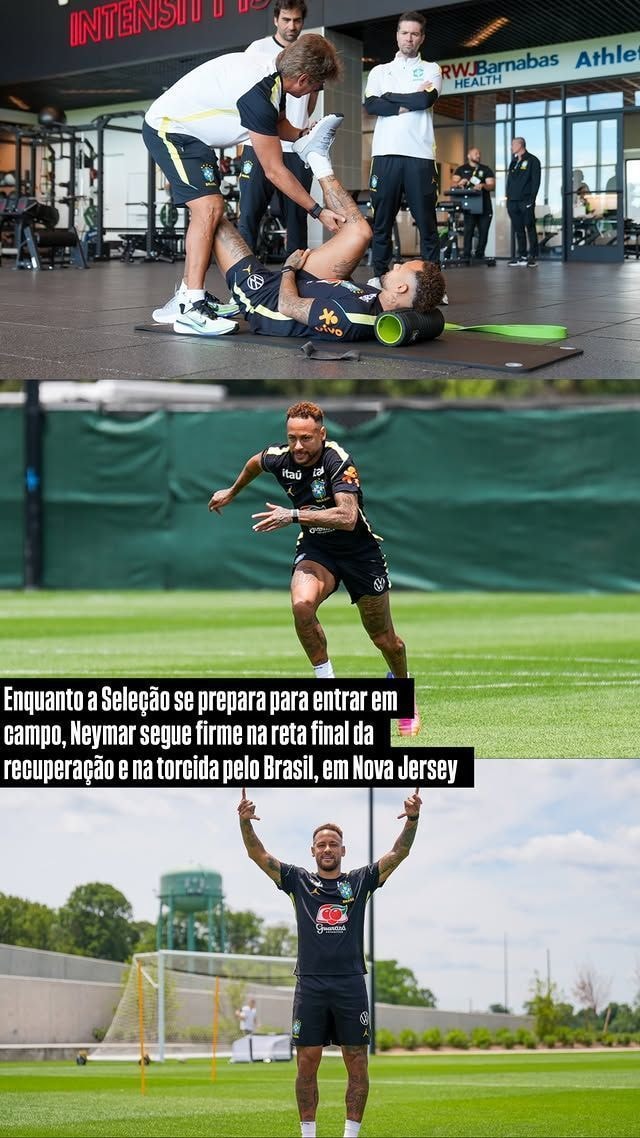 Antes do jogo, CBF publica imagens do treino de Neymar em Nova Jersey; veja