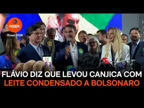 Flávio diz que levou canjica com leite condensado a Bolsonaro