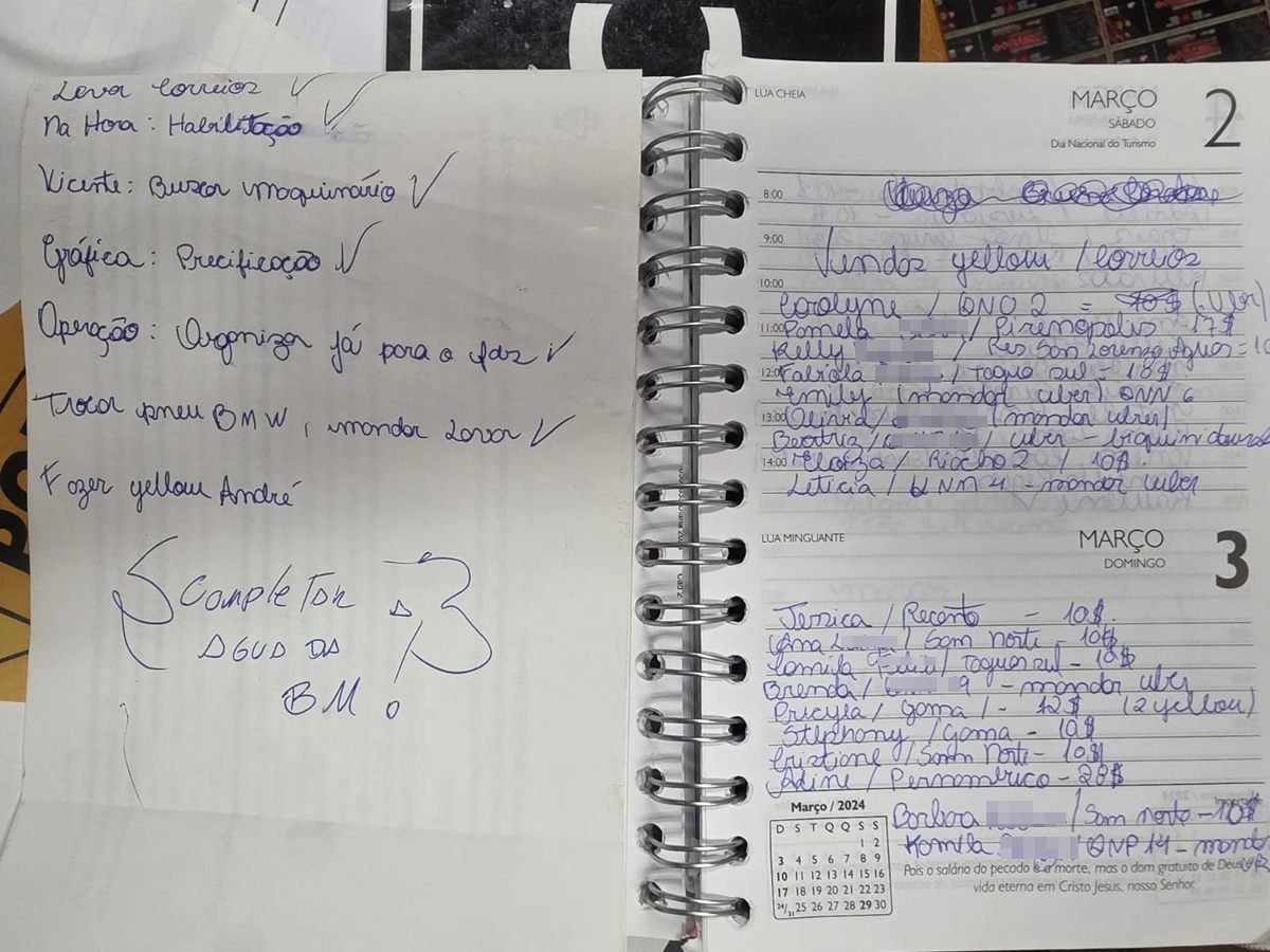 "Agenda da bomba" detalha como influencer vendia anabolizantes no DF