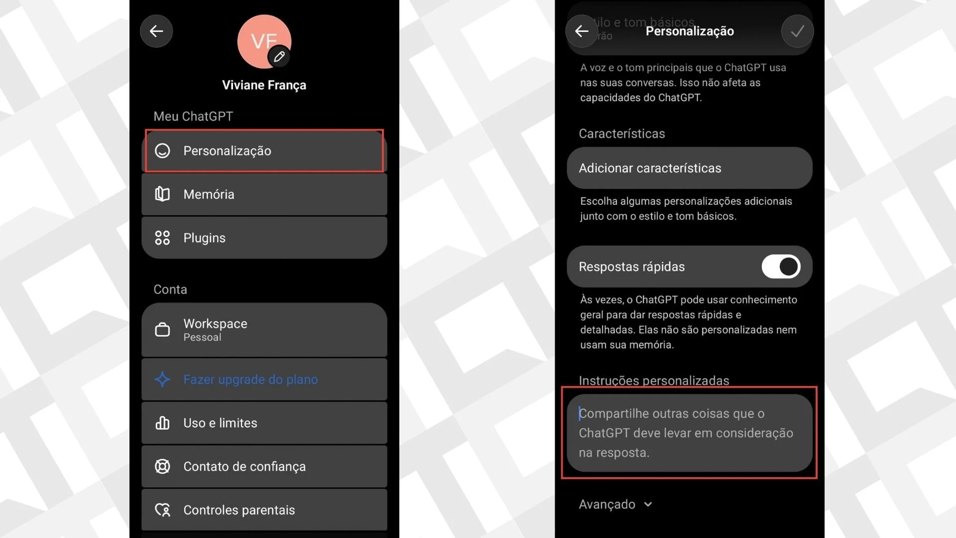 Como adicionar instruções personalizadas no ChatGPT?