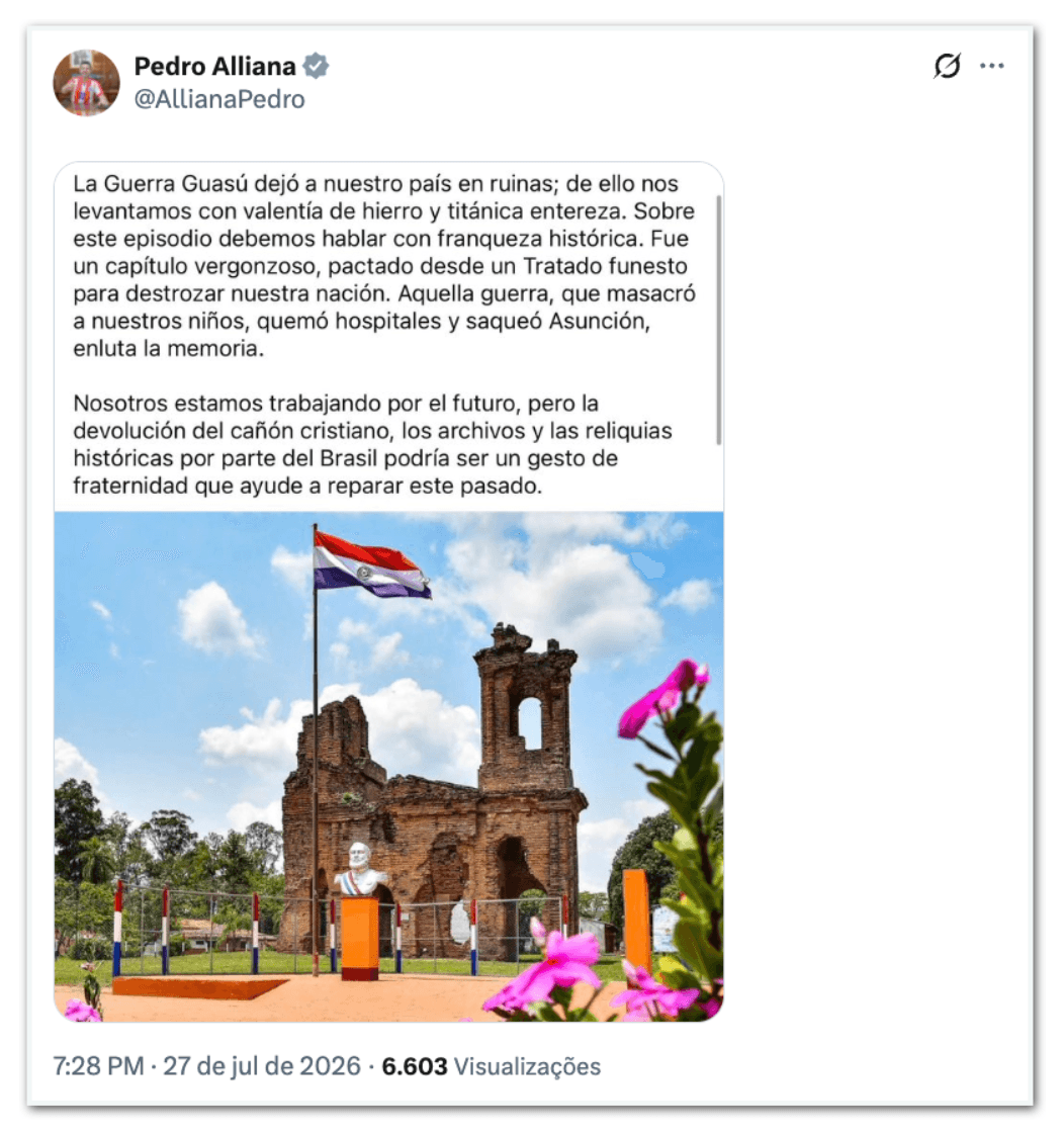 Congresso do Paraguai critica Lula e pede respeito à história do país