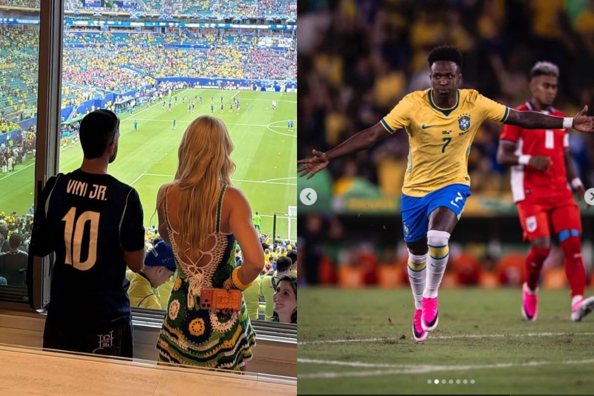 Brasil x Escócia: Virginia compartilha reação a gol de Vini Jr.