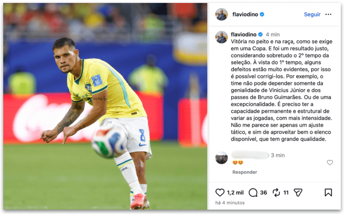 Brasil não pode depender somente de Vini Jr., diz Flávio Dino