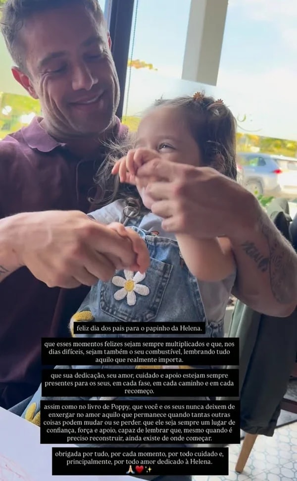 Ex mostra Rafael Cardoso em momento descontraído com a filha