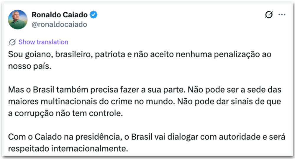 Leia reações de pré-candidatos e governistas sobre taxa de Trump