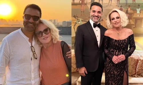 Ana Maria Braga se declara nos 57 anos do marido: 'Ele me deseja e me toca'; jornalista é 21 anos mais jovem que a apresentadora