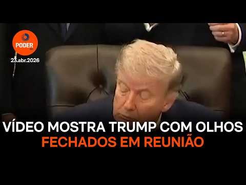 Assista a vídeo que mostra Trump com olhos fechados em reunião