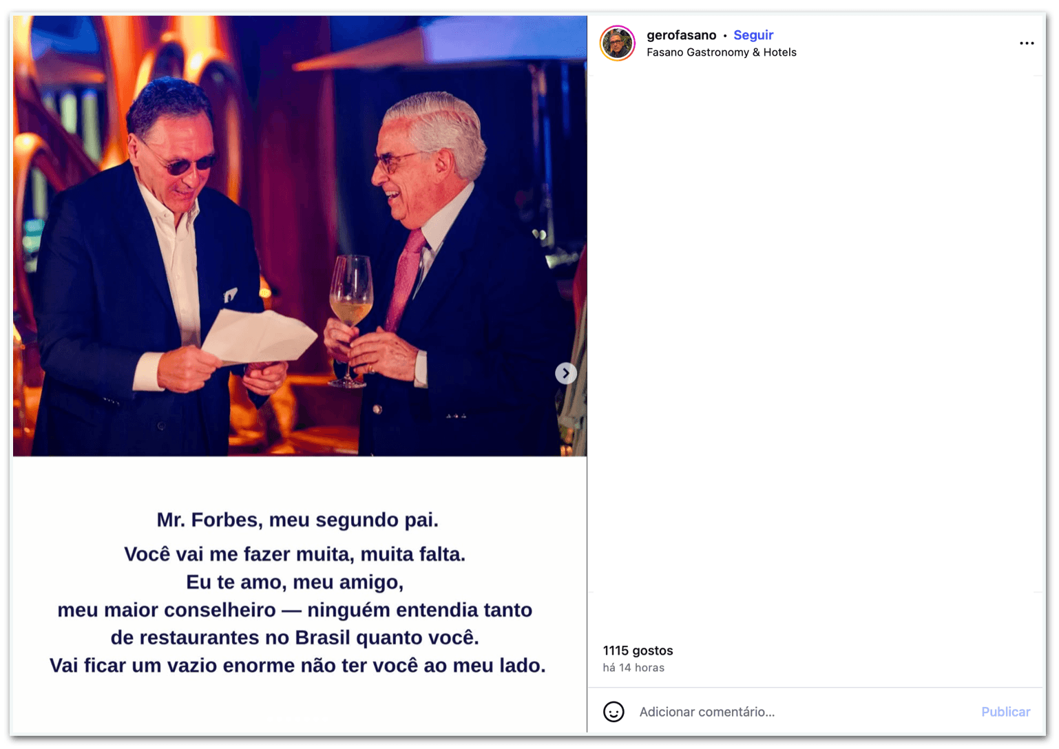 Morre aos 83 anos o empresário Geraldo de Figueiredo Forbes