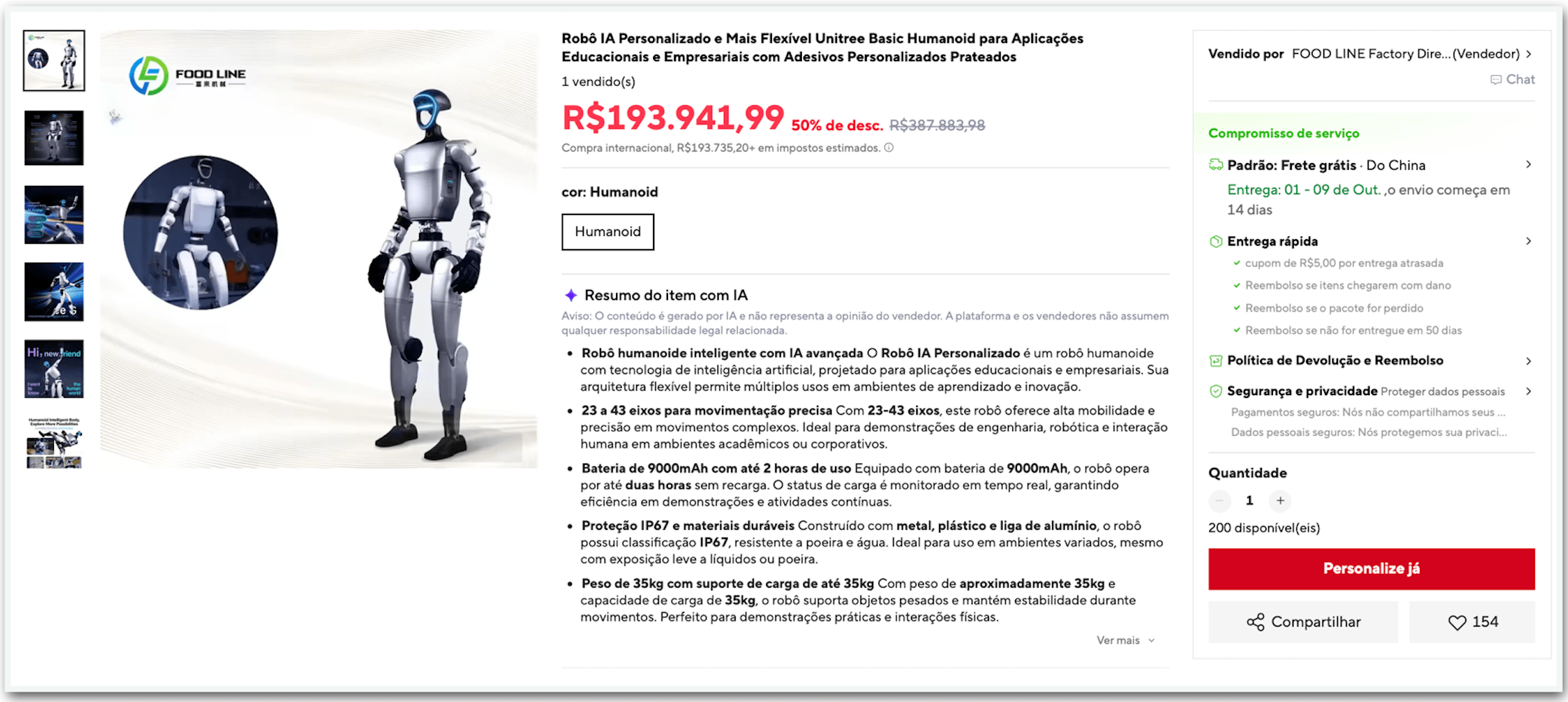 Robô humanoide que bateu continência a Lula custa R$ 194 mil