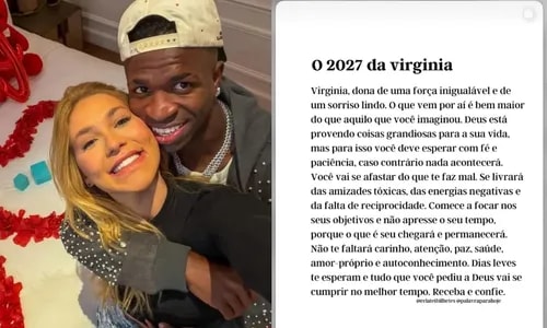 Virginia reposta reflexão afiada de 'livramento' após boatos de separação com Vini Jr