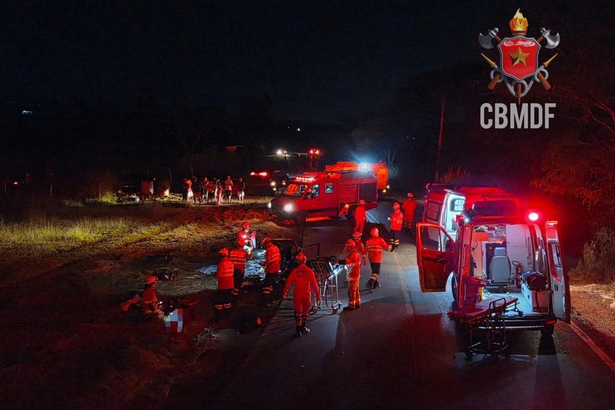 Duas pessoas morrem e uma fica gravemente ferida após acidente no DF