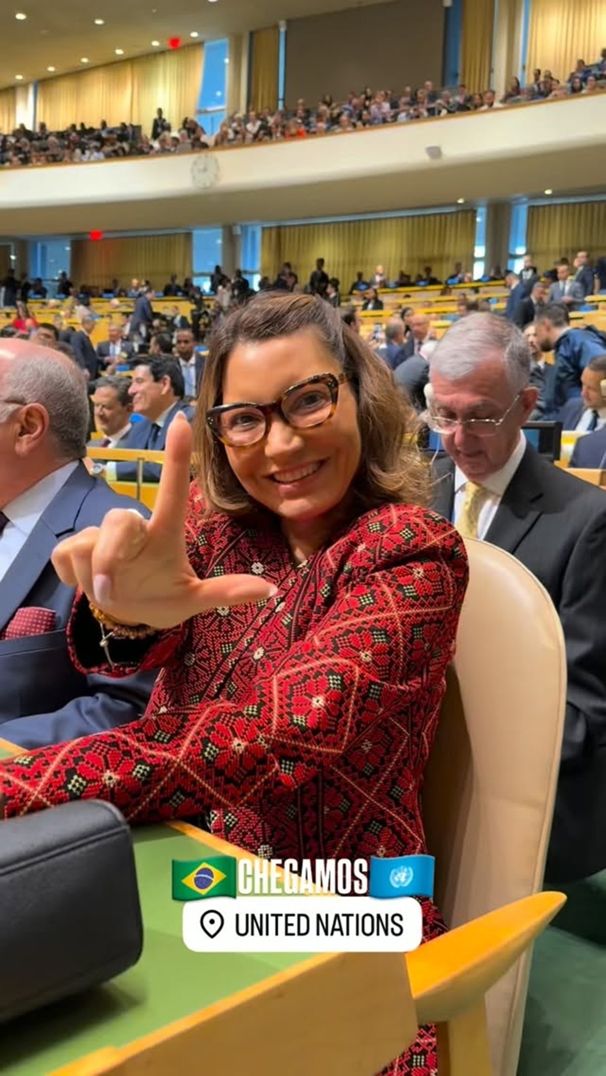 Janja veste bordado palestino pela 3ª vez em Assembleia da ONU