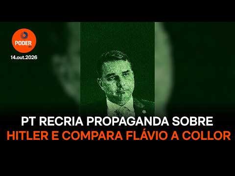 PT recria propaganda sobre Hitler e compara Flávio a Collor
