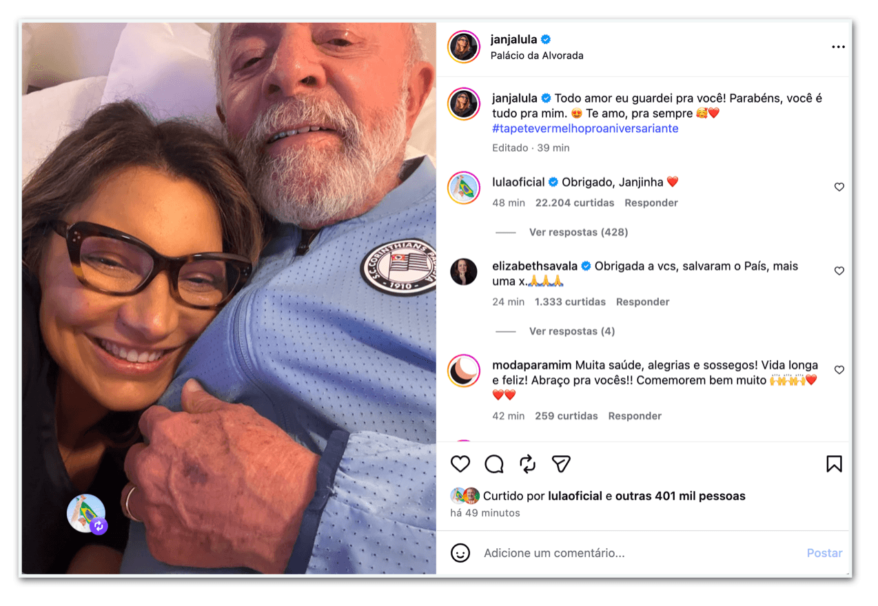 Lula recebe parabéns de aliados por aniversário de 81 anos