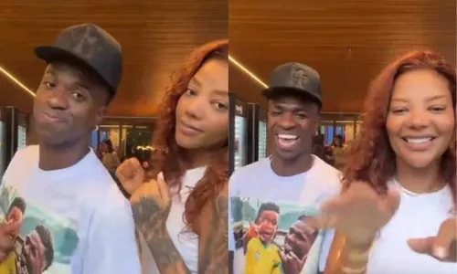 Vini Jr faz aparição surpresa com Ludmilla após viagem ao Caribe