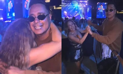 Daniela Mercury dança com Xanddy durante show de Djavan em Salvador