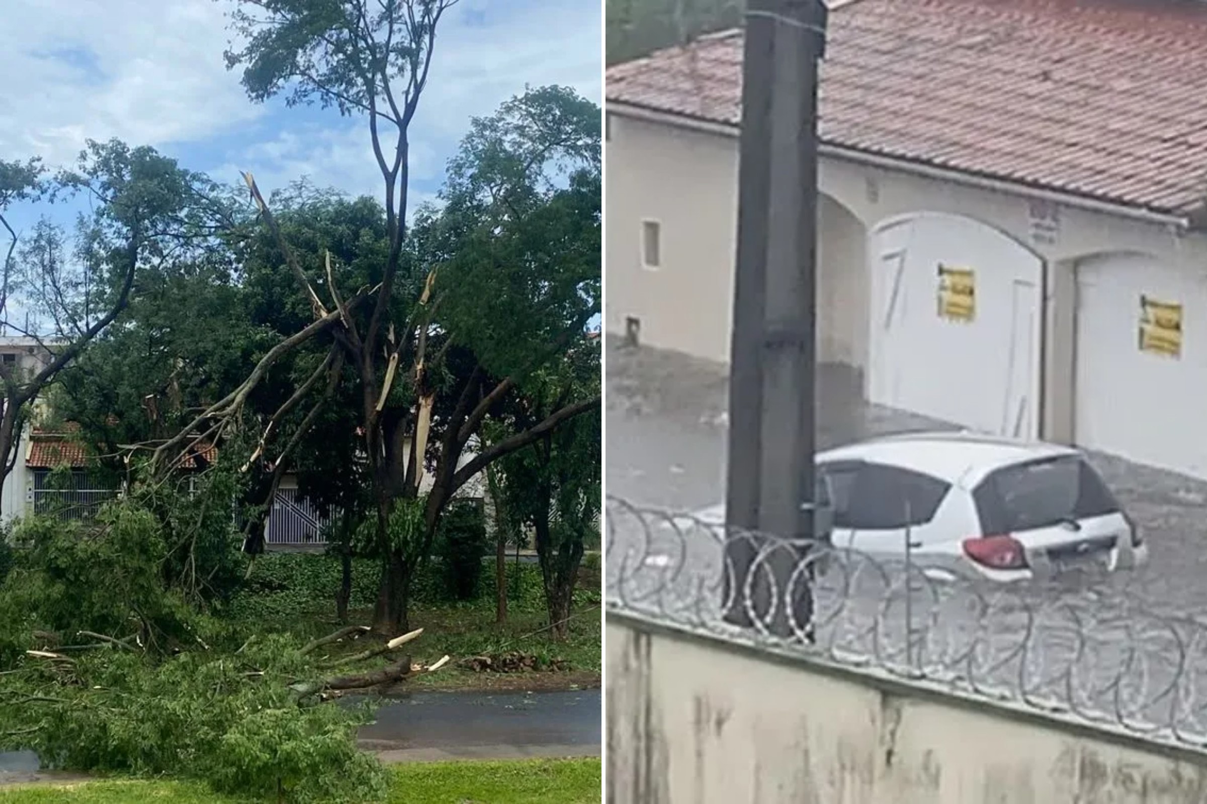 Temporal alaga ruas, derruba muros e causa estragos em cidade de MG