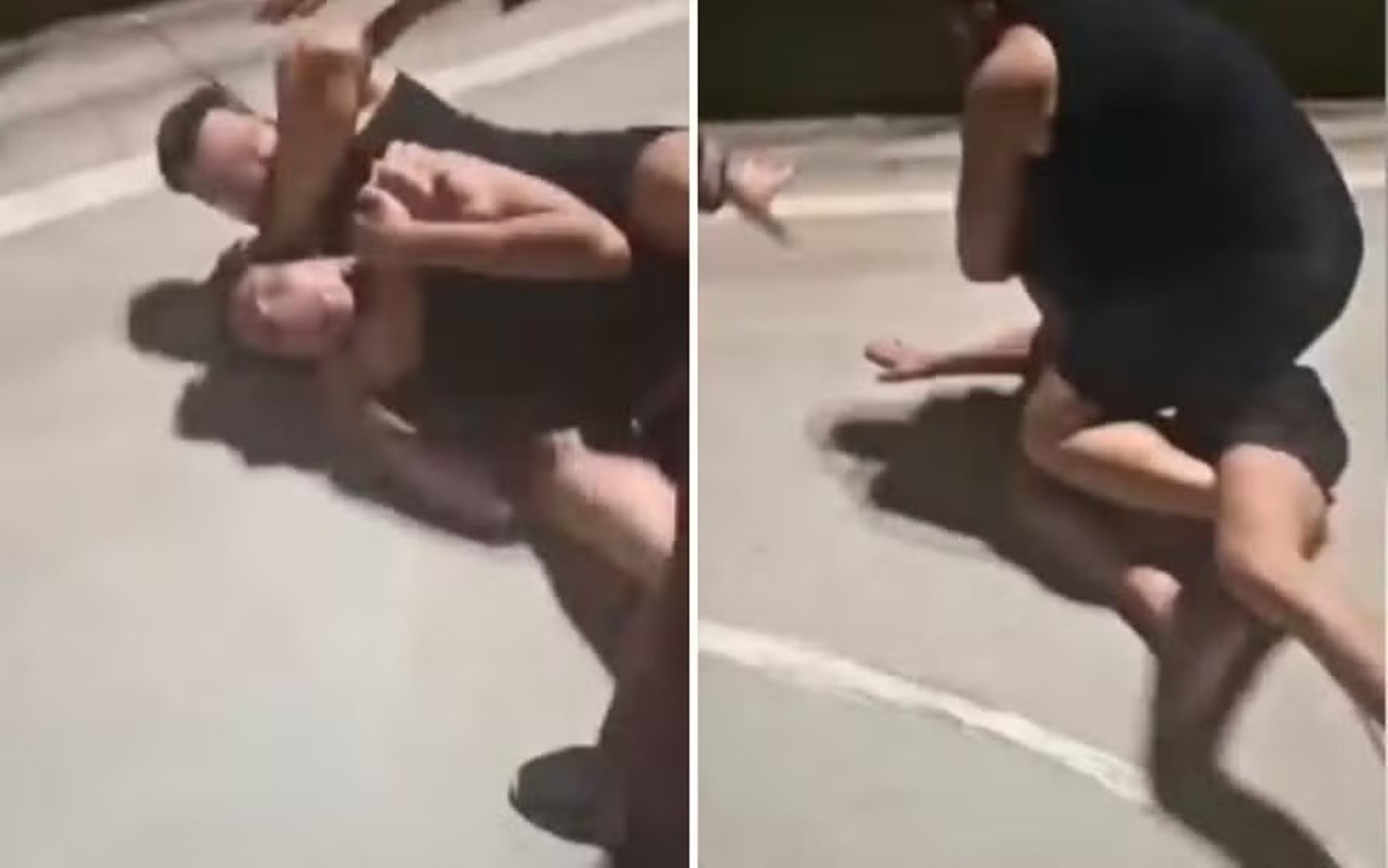 Lutador espanca jovem que brigou com o filho dele: "Amor, não pode"