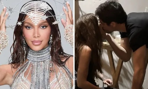 Anitta e Danilo Mesquita trocam beijos durante show de Jau; veja