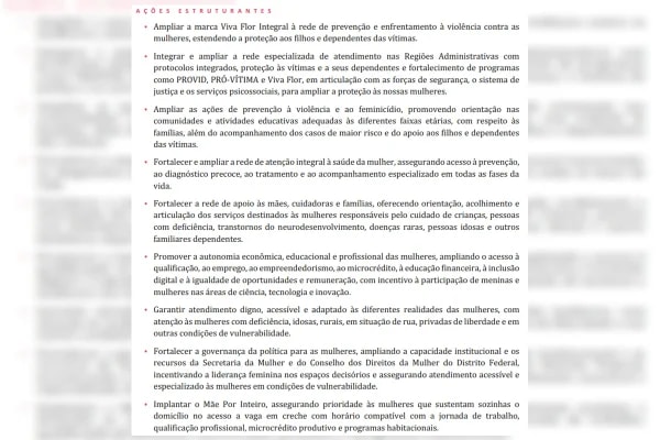 Eleições 2026: veja propostas dos candidatos ao GDF para proteger mulheres