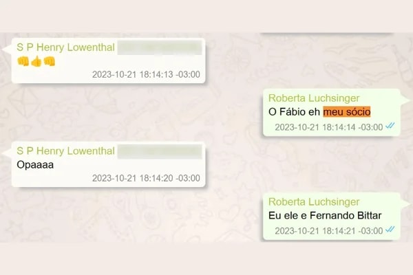 Exclusivo: Luchsinger trata Lulinha como sócio em oito mensagens de “zap”
