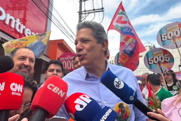 Haddad sobre desvantagem em pesquisas: "Temos 50 dias para debater"