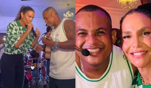 Ivete Sangalo aparece de surpresa em roda de samba em Salvador; VÍDEO