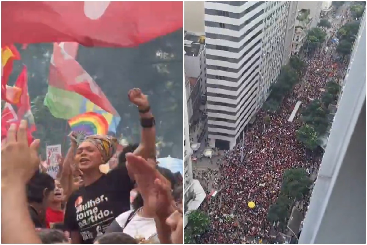 Estudantes ocupam ruas do Centro do Rio em ato por reeleição de Lula