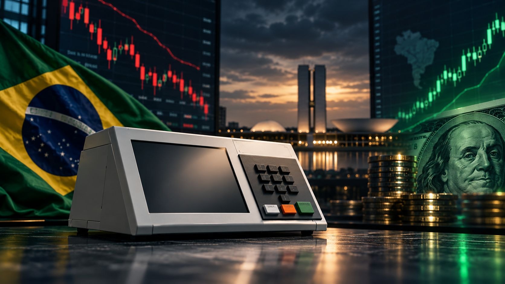 Em compasso de espera, Bolsa perde força e dólar sobe na reta final do 1º turno