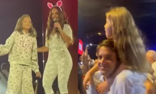 Filhas de Ivete Sangalo se dividem e roubam a cena com pai e mãe