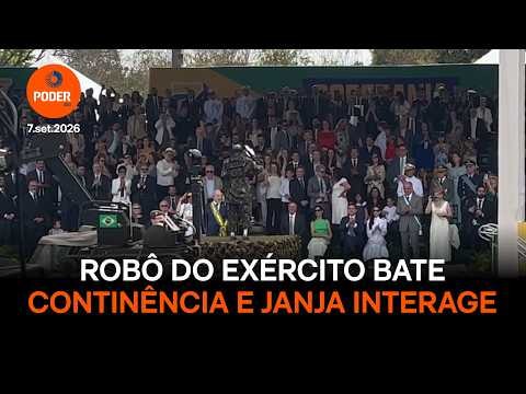 Robô do Exército bate continência a Lula e Janja interage
