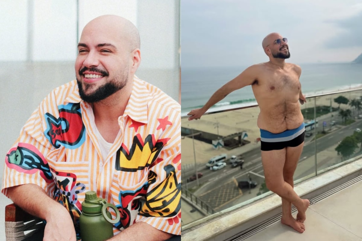 Tiago Abravanel posa de sunga após perder 23 kg e público aplaude