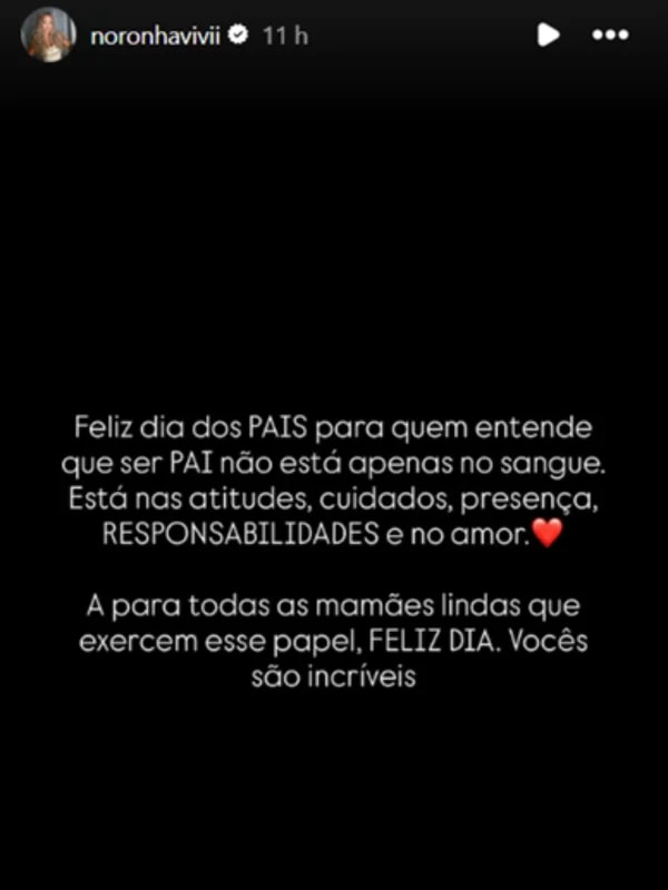 Vivi Noronha faz desabafo no Dia dos Pais: “Me decepcionou”