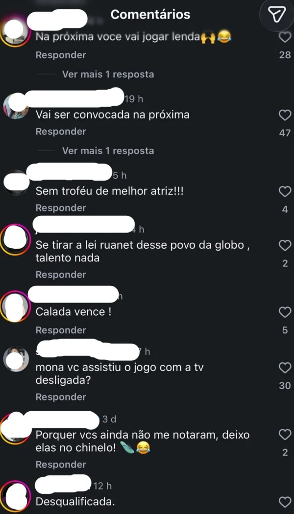 Erika Januza recebe ataques após criticar Neymar