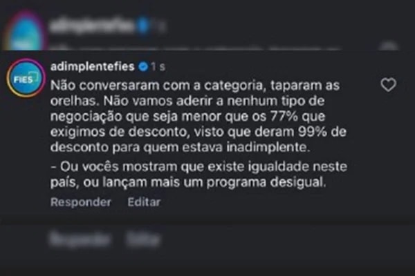 Adimplentes do Fies reclamam de programa do governo: “Lixo”
