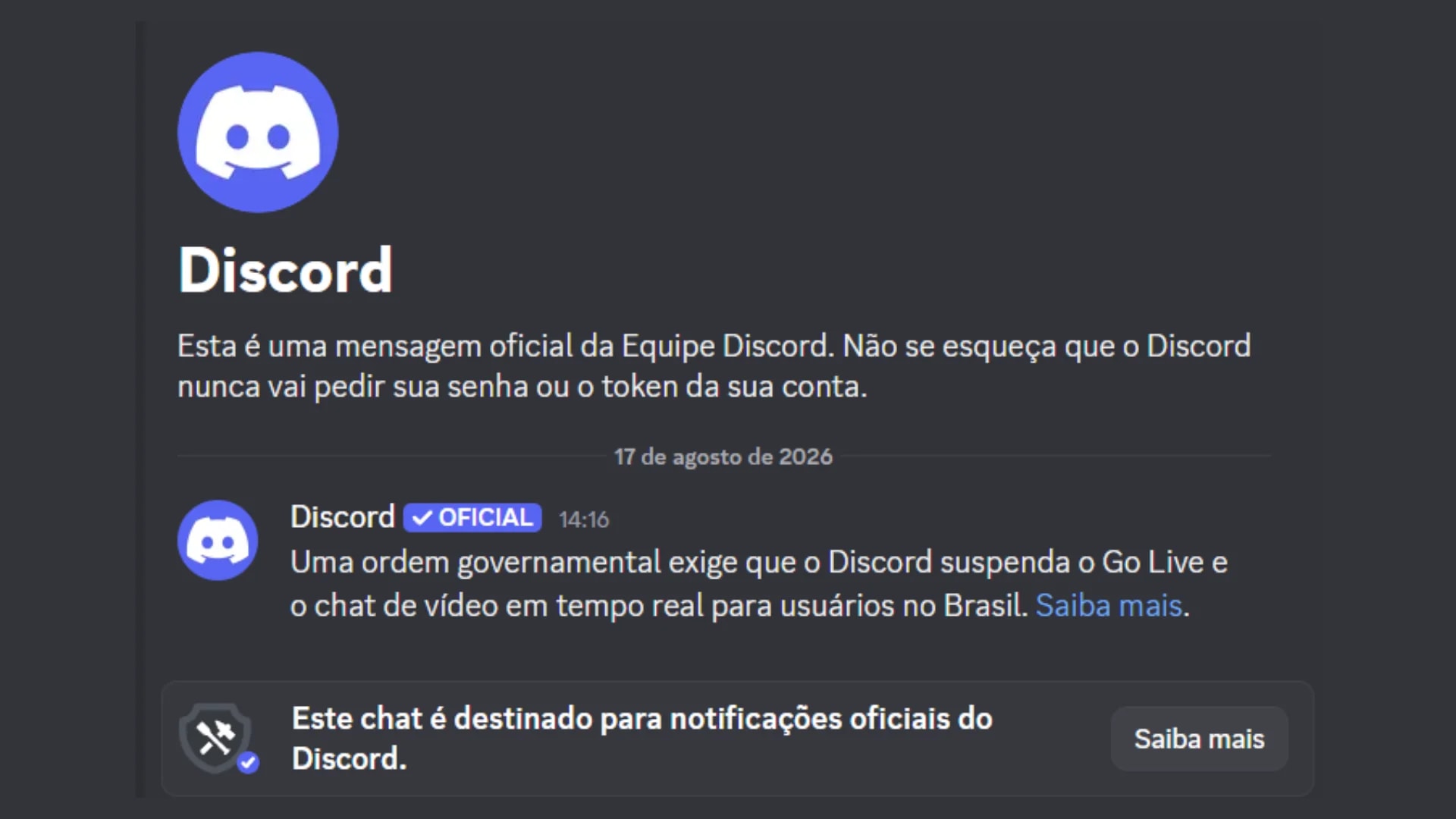 Discord suspende transmissões ao vivo no Brasil após ordem da ANPD; entenda o que muda