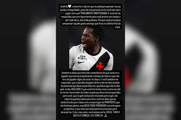Esposa de Andrés Gómez revela que jogador atuou com o pé anestesiado