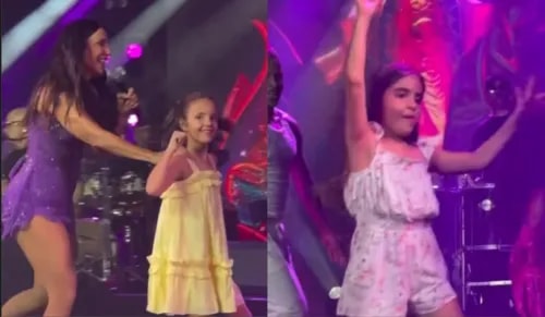 Ivete Sangalo surpreende e sobe ao palco com filhas; VÍDEO