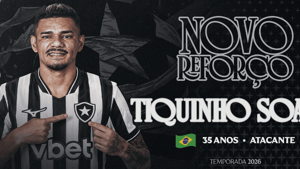Tiquinho Soares é reapresentado no Botafogo: “Estou aqui pelo meu coração”