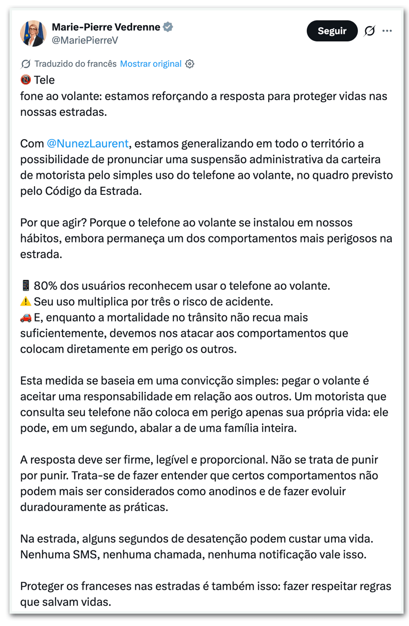 França suspenderá carteira de quem usar celular ao volante