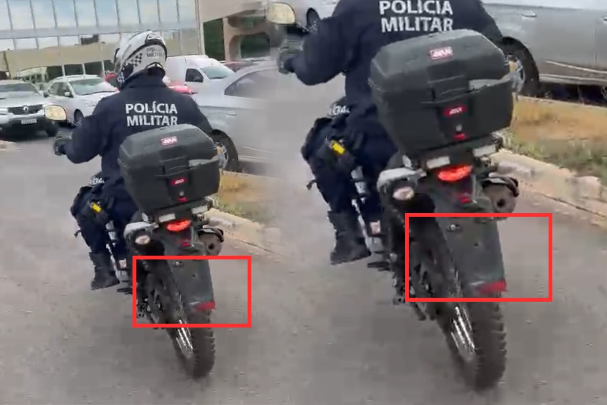 PM é flagrado multando carros enquanto pilotava moto sem placa