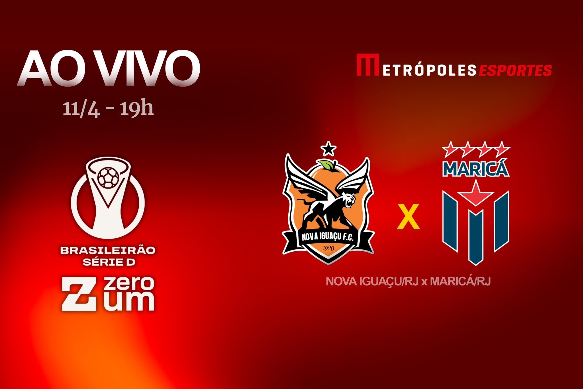 Série D ZeroUm: assista Nova Iguaçu-RJ x Maricá-RJ ao vivo. Assista no YouTube