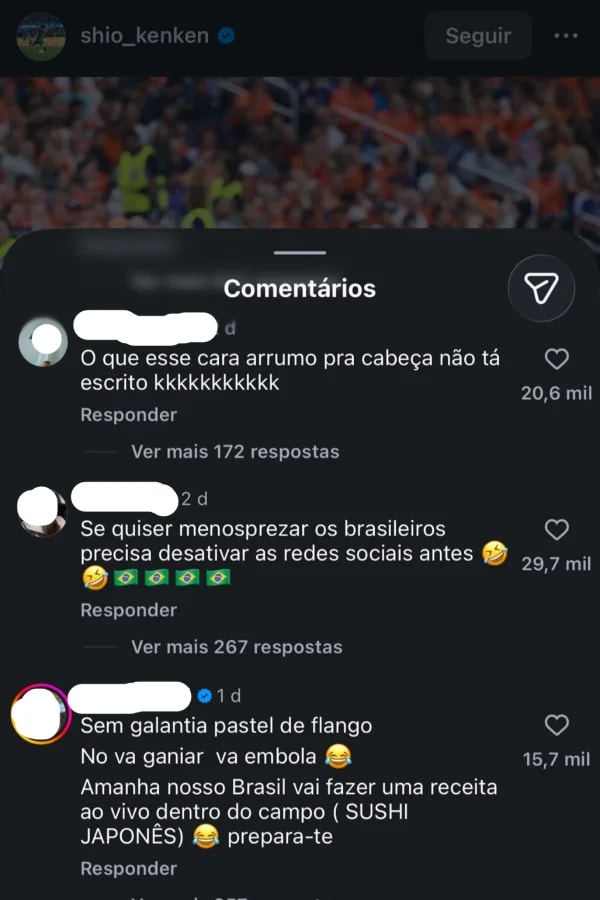 Após menosprezar o Brasil, jogador do Japão recebe ataques nas redes