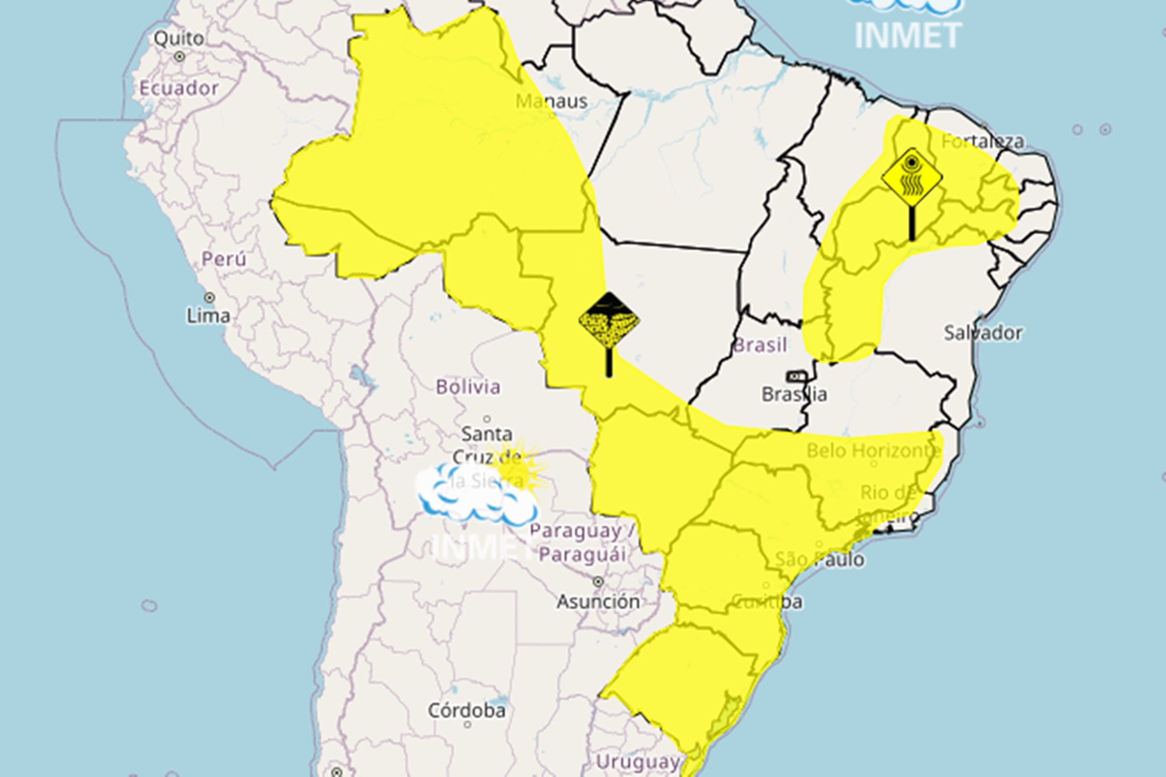 Alerta amarelo: 15 estados têm risco de tempestades e ventos de até 60 km/h