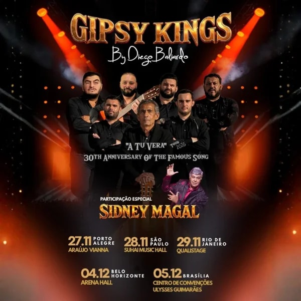 Ingressos para show de Gipsy Kings e Sidney Magal já estão à venda